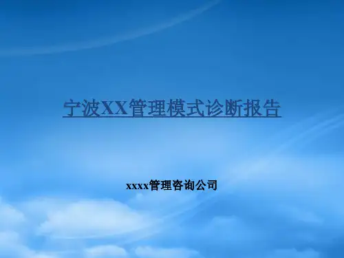 宁波某公司管理模式诊断报告