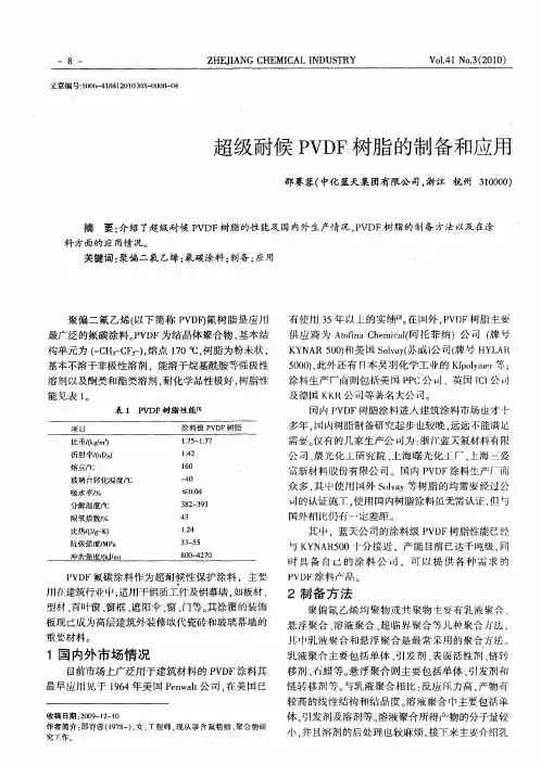 超级耐候PVDF树脂的制备和应用