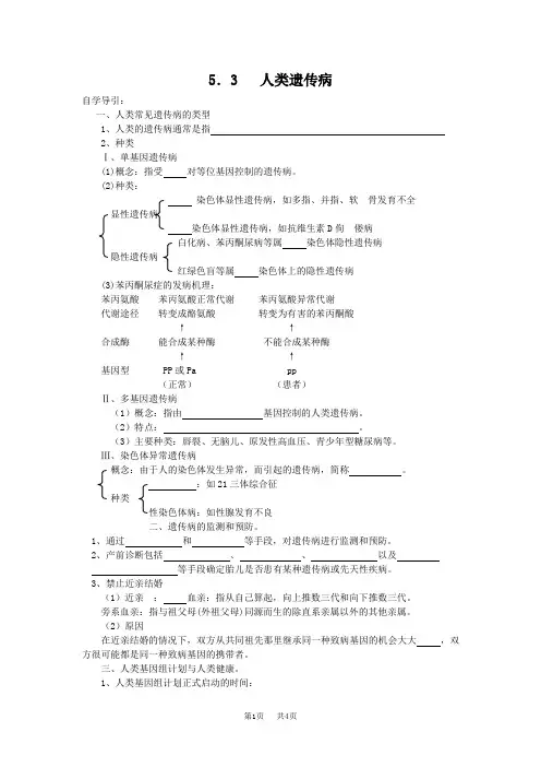 高中生物 人类遗传病.doc