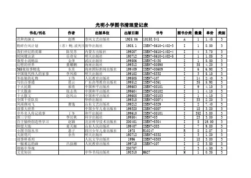 光明小学图书清理登记表