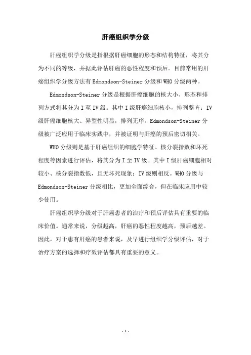 肝癌组织学分级