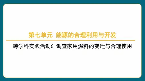 跨学科实践活动6 调查家用燃料的变迁与合理使用课件2024-25学年九年级化学人教版(2024)上册