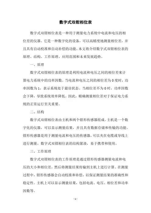 数字式双钳相位表