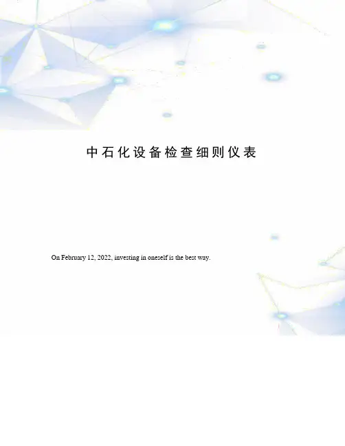 中石化设备检查细则仪表