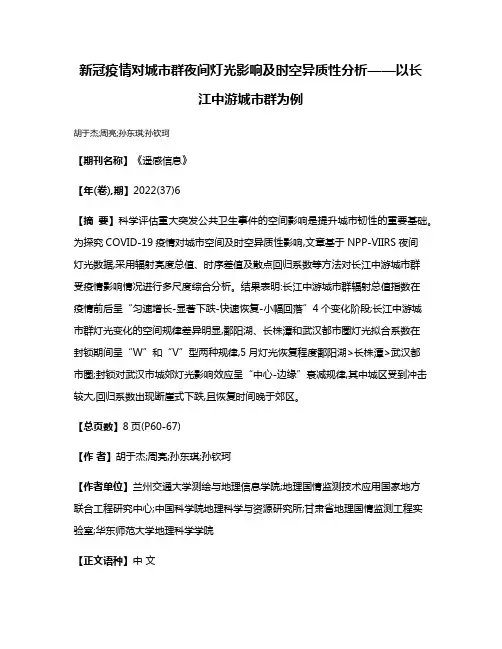 新冠疫情对城市群夜间灯光影响及时空异质性分析——以长江中游城市群为例