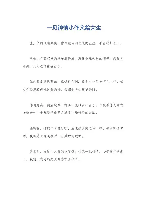 一见钟情小作文给女生