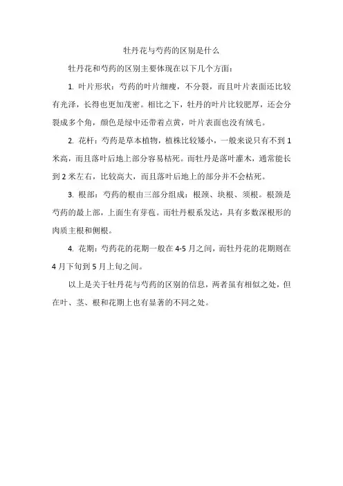 牡丹花与芍药的区别是什么