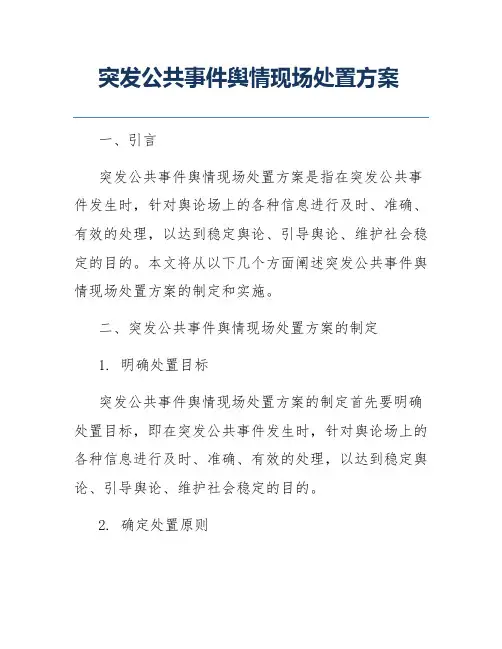 突发公共事件舆情现场处置方案