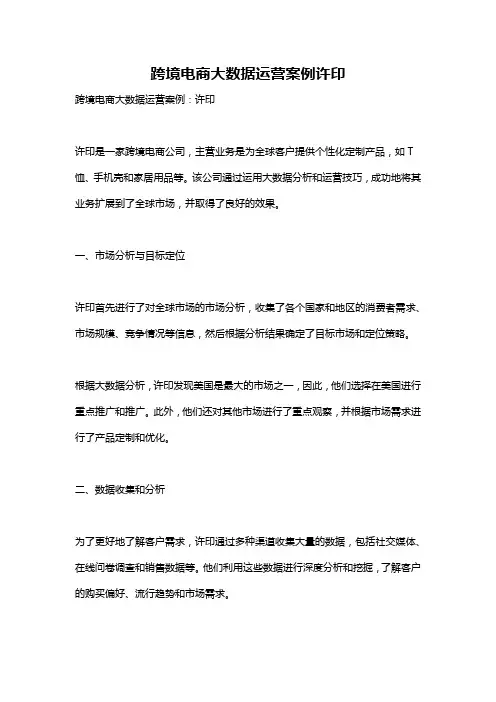 跨境电商大数据运营案例许印