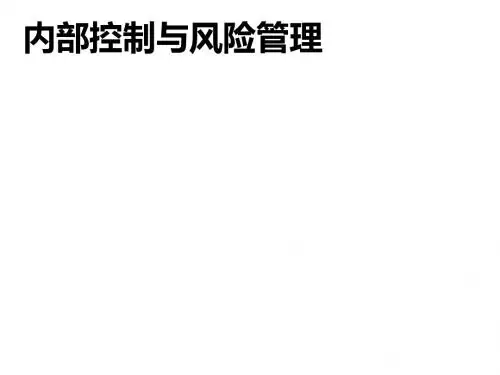 内部控制与风险管理教材(PPT 39张)
