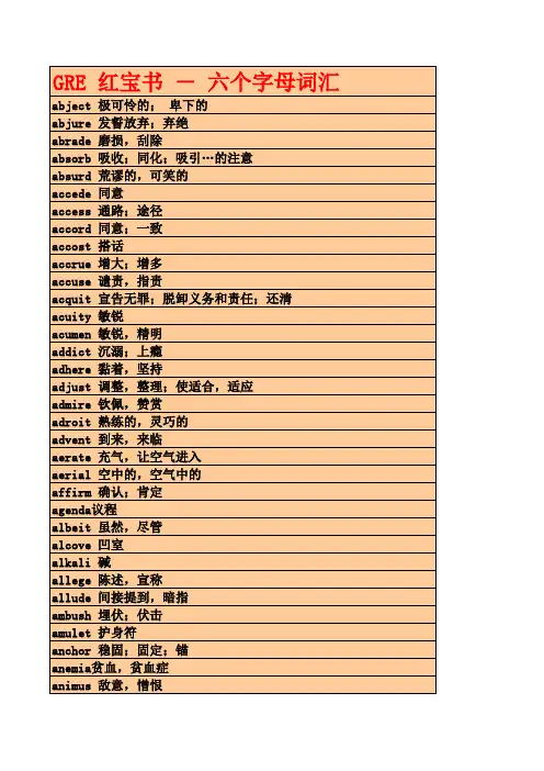 英语单词红宝书—六个字母词汇