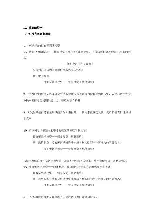 [资料]2011会计分录大全(二)非流动资产
