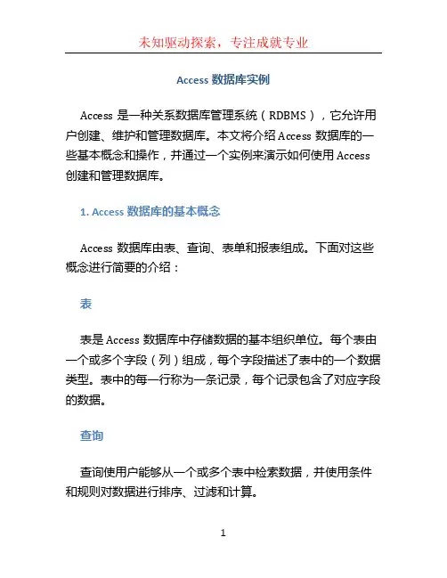 access数据库实例