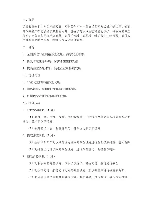 网箱养鱼专项清理方案