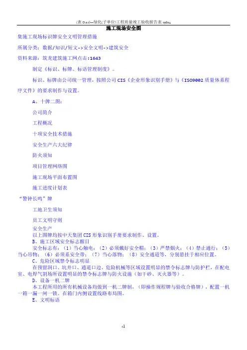 安全文明施工现场标识牌完整版25903
