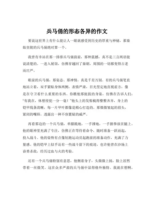 兵马俑的形态各异的作文