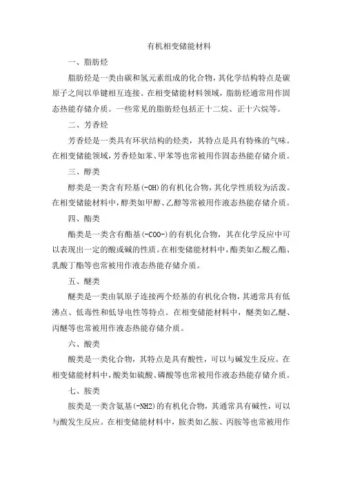 有机相变储能材料