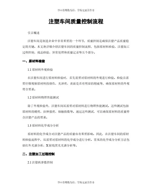 注塑车间质量控制流程