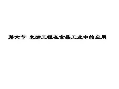 第三章第六节发酵工程在食品工业中的应用精品PPT课件