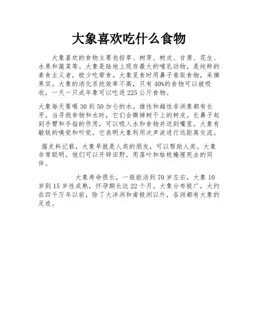 大象喜欢吃什么食物