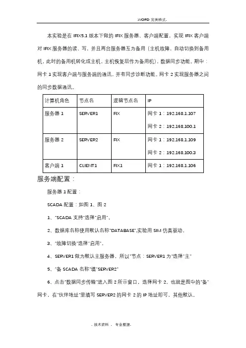 IFIX5.1环境下的IFIX服务器、客户端配置