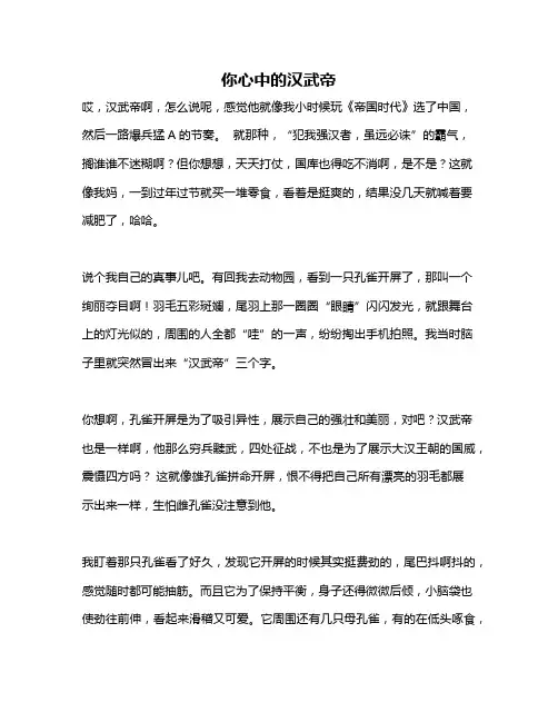 作文《你心中的汉武帝》