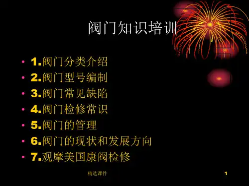 阀门知识培训课件(标准版)