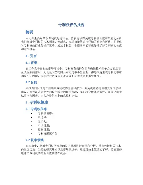 专利权评估报告