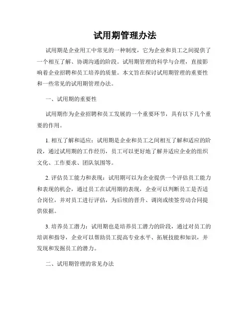 试用期管理办法