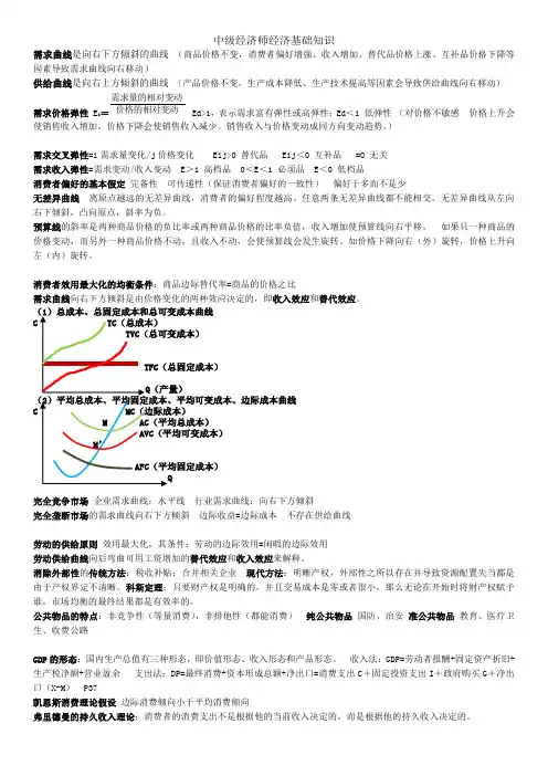 2018中级经济师经济基础知识要点精简版.doc