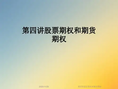 第四讲股票期权和期货期权