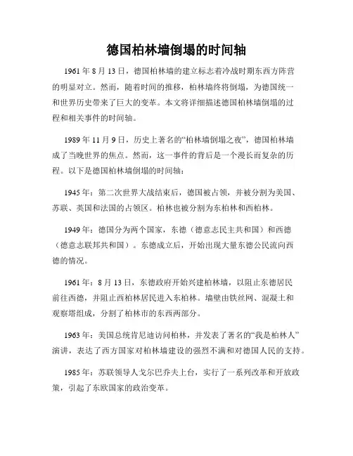 德国柏林墙倒塌的时间轴