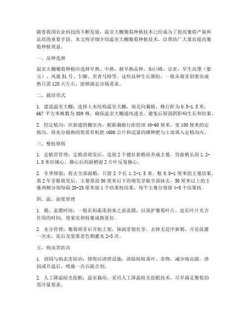 温室大棚葡萄种植技术