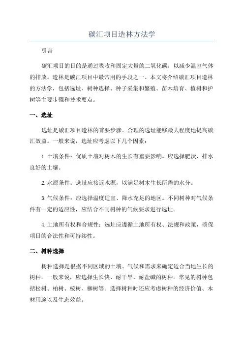 碳汇项目造林方法学