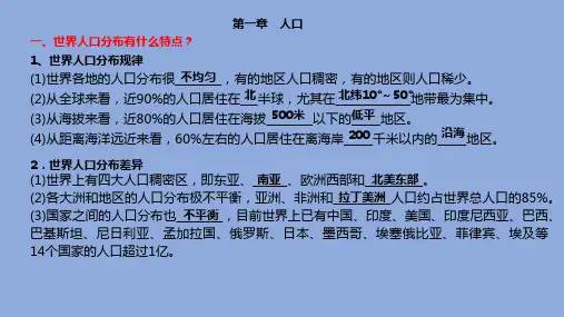 必修二各章知识概要 课件 2021-2022学年高一下学期地理人教版(2019)必修第二册