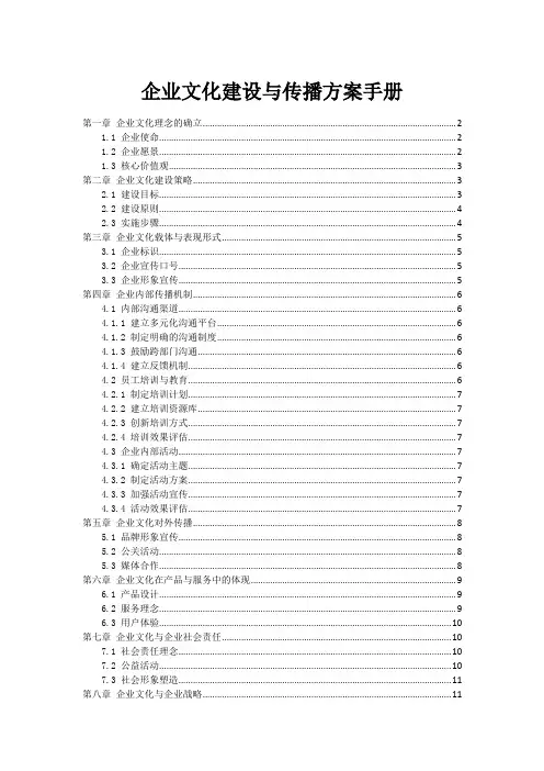 企业文化建设与传播方案手册