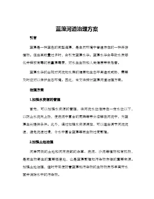 蓝藻河道治理方案