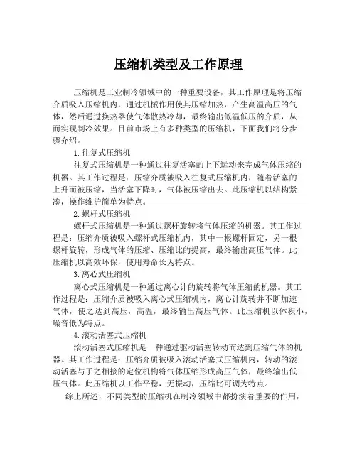 压缩机类型及工作原理