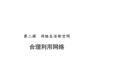 人教版道德与法治八年级上册合理利用网络