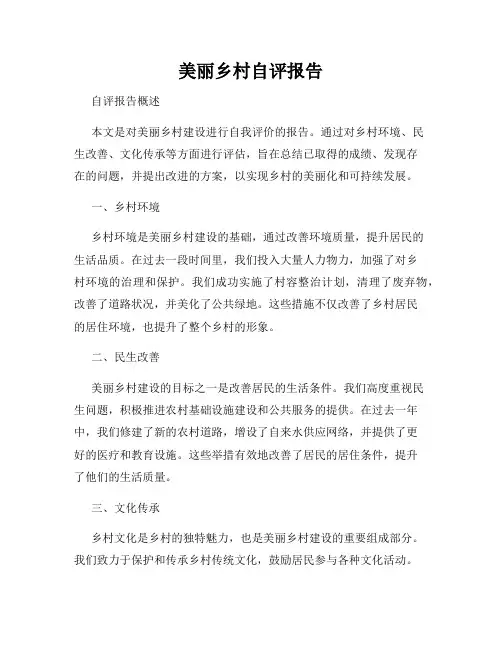 美丽乡村自评报告