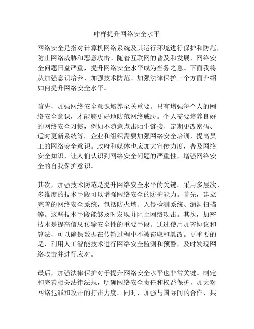 咋样提升网络安全水平