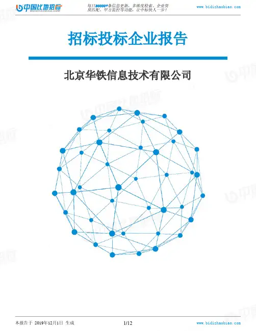 北京华铁信息技术有限公司-招投标数据分析报告