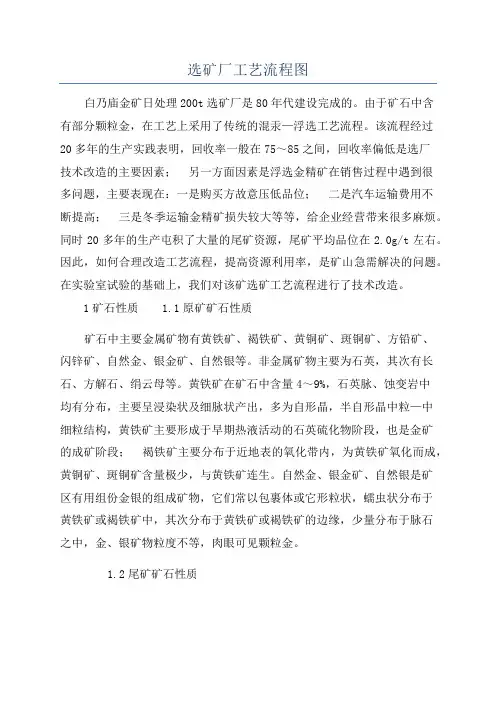 选矿厂工艺流程图