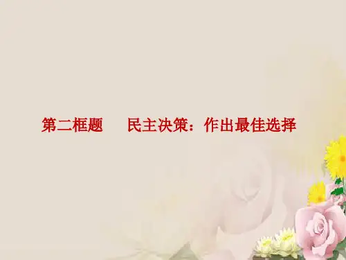 人教版必修二 2.2民主决策：作出最佳选择 课件 (共21张PPT)