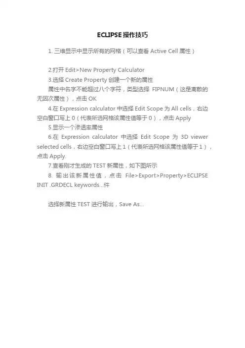 ECLIPSE操作技巧