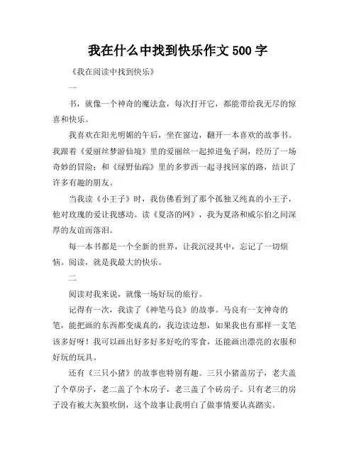 我在什么中找到快乐作文500字