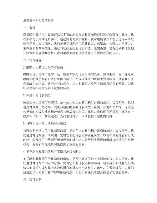 巢湖地质实习总结报告