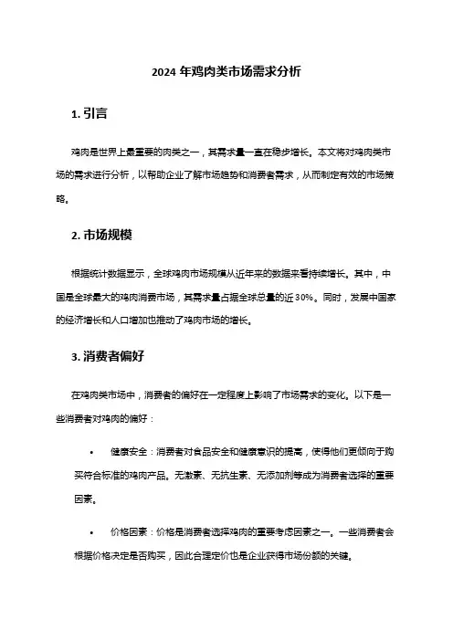 2024年鸡肉类市场需求分析
