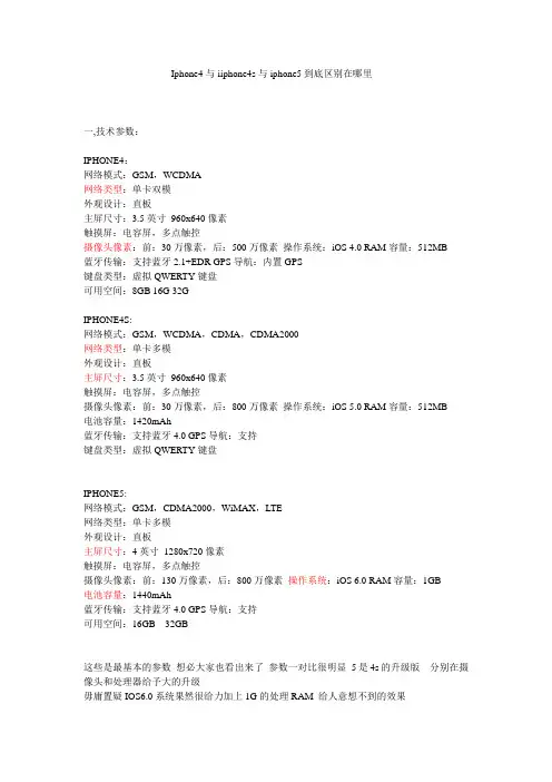 IPHONE4,4S与IPHONE5详细区别(有图片)对比总结