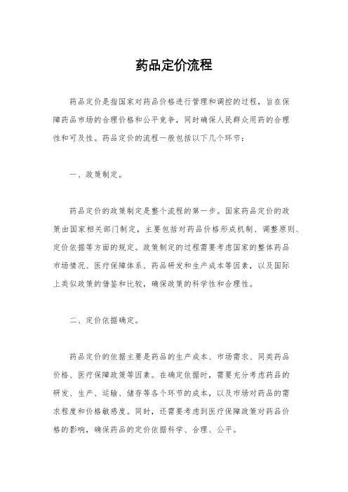 药品定价流程